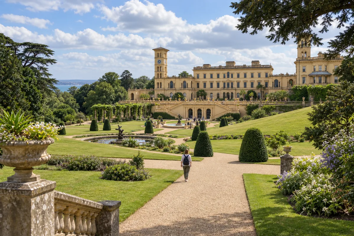 Visitors taking time to explore the Osborne estate