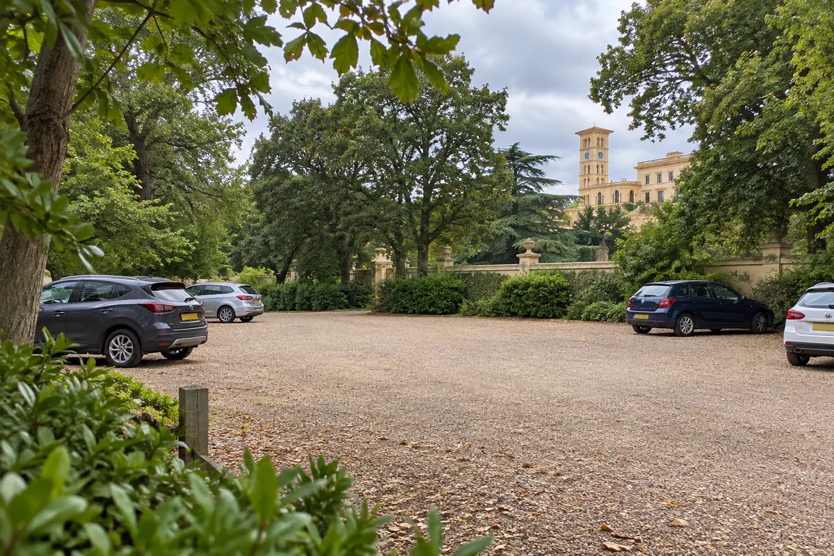 Visitor parking close to Osborne House admissions